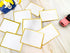 White Pearlescent Paper Envelopes, 3.5 x 5.1 with Gold Border Decoration, Luxurious for Wedding and Party Invitations