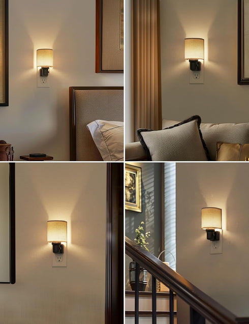 Dimmable, 0-100LM, L LOHAS LED Night Lights Plug into Wall, Plug in Night Light Farmhouse Decorative Nightlights Plug