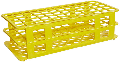 Globe Scientific 456506 Polypropylene Microcentrifuge Tube Rack, 16/17mm Tube, Yellow, 60-Place