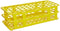 Globe Scientific 456506 Polypropylene Microcentrifuge Tube Rack, 16/17mm Tube, Yellow, 60-Place