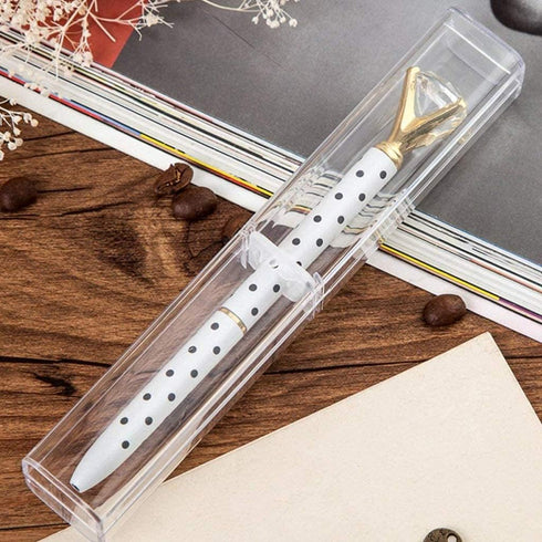 Lvcky 8Pcs Plastic Clear Ballpoint Pen Gift Box - Empty Bulk Case Collection Set for Business School