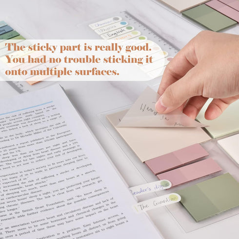 BAYTORY 700 Sheets Transparent Sticky Notes, Clear Waterproof 3 x 3 inch Memo Pad, Self-Adhesive Writable Index Tabs