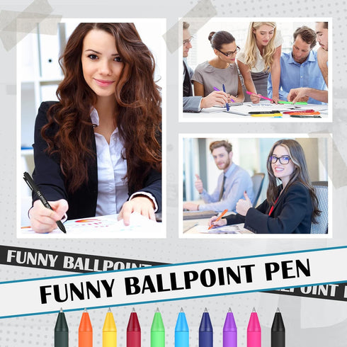 Yeaqee 40 Pcs Funny Ballpoint Pens Set with Swear Word Quotes, Novelty Pens for Christmas Gift, Colleague Office