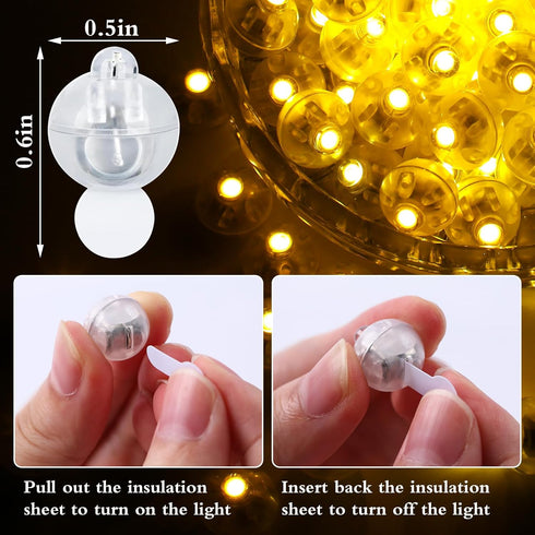 FWYWNL 100pcs Balloon Lights,Round LED Ball Lamp for Latex Balloon Paper Lantern Party Wedding Festival Christmas