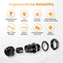 50pcs 1/2" IP68 Grommet QILIPSU NPT Cable Gland Waterproof Nylon Cable Pass Through Cord Grip Connector Strain Relief