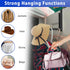 2 Pcs Over The Door Hooks Hanger, Folding Over Door Clothes Drying Rack Hooks for Hanging Clothes, Towel Racks (Black)