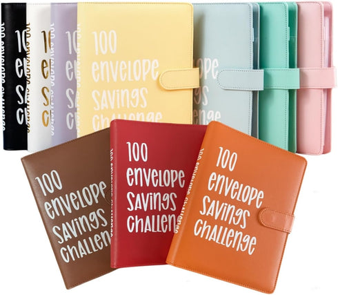 CHNLML 100 Envelope Savings Binder, Easy and Fun Way to Save $5,050, Pink