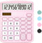 Deli Standard Function Desktop Calculator, 12 Digit LCD Display, Solar Battery Dual Power, Pink