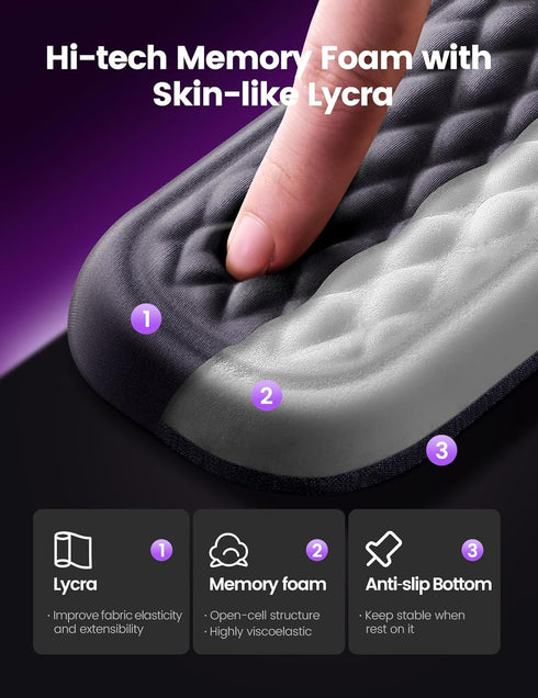 Vaydeer Wrist Rest for Keyboard and Mouse, Computer Ergonomic Wrist Support Pad, Soft Memory Foam Arm Cushion for Desk