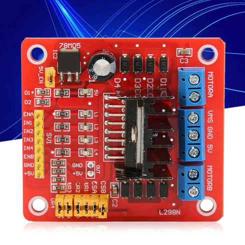 H Bridge Motor Driver Module, L298N H Bridge DC Stepper Motor Controller Board for Electric Motor
