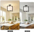 2 Fabric Ceiling Light Fixture Lights Boho Flush Mount Ceiling Lights Hand-Woven Rattan Drum Chandelier Farmhouse Light