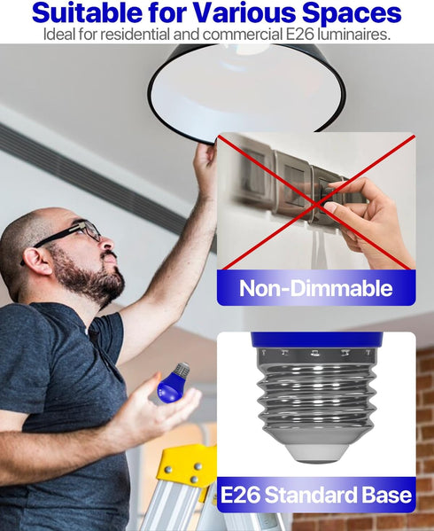 6 Bulb 40 Equivalent,A15 Bulbs Bulb E26 Base,5W 450LM Non-Dimmable,6 Pack. ORALUCE Colors Porch Light Watt LED