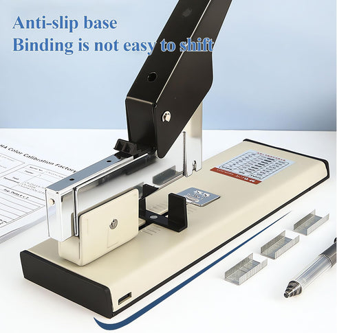 M&G Heavy Duty Stapler, 1000 Staples, 100 Sheet High Capacity, Large Metal Office Stapler - Black & White