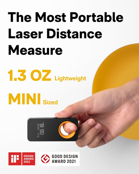 98Ft 2mm HOTO Laser Measuring Tool, Pocket-Size Laser Tape Measure Accuracy, USB-C Rechargeable, OLED Display, Ft/M/