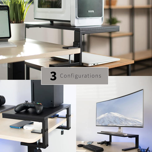 VIVO Clamp-on 22 inch Desk Extension Shelf for Gaming PC, Ergonomic Computer Monitor and Laptop Riser, Desktop