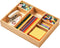 Umilife Bamboo Wood Desk Drawer Organizer Tray with Adjustable Compartments, Office Desk Accessories Storage