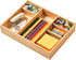 Umilife Bamboo Wood Desk Drawer Organizer Tray with Adjustable Compartments, Office Desk Accessories Storage