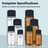 100pcs 0.5 Oz/15ml Clear Glass Vials, Sample Vials with Screw Cap and PE Liners Stopper, Leak-Proof for Storage Liquid