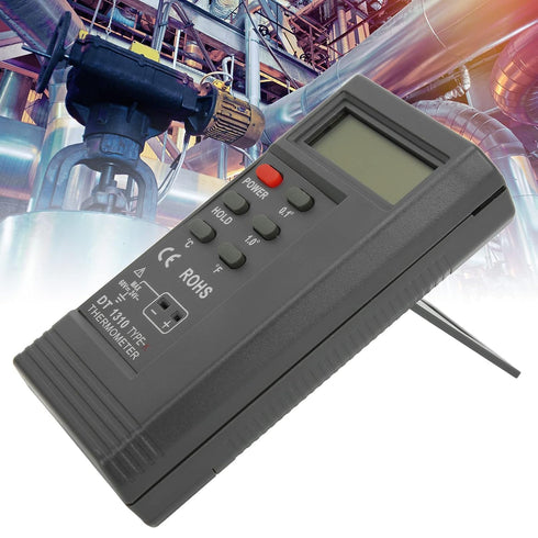 Digital K Type Thermometer, Portable Compact LCD Display Low Battery Indication Super Long Range for Industrial