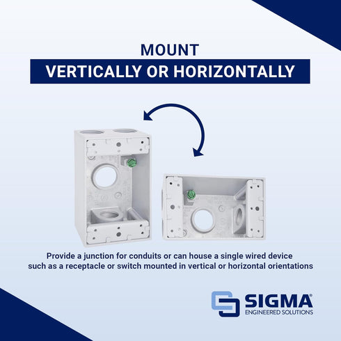 Sigma Electric 14251WH 1/2-Inch 4 Hole 1-Gang Box, White Sigma Engineered Solutions