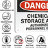 SmartSign - U9-1214-NA_7x10 "Danger - Chemical Storage Area, Authorized Personnel Only" Sign, Aluminum Black/Red on