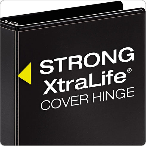 Cardinal 3 Ring Binder, Durable 3 Inch Performer ClearVue Binder, 625-Sheet Capacity, Customizable Covers, Black