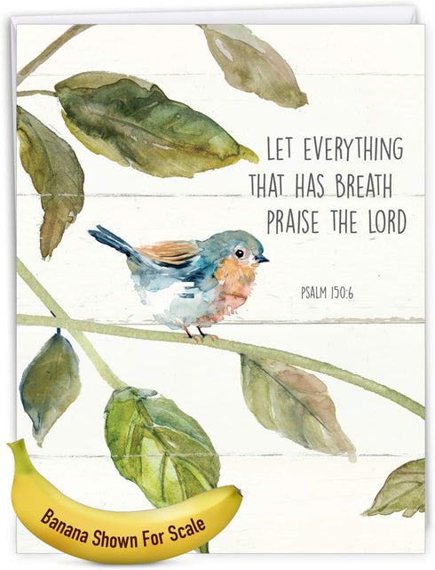 Big Congratulations Greeting Card by The Best Card Company - Beautiful Stationery Congrats - Scripture Birds J7108ICGG