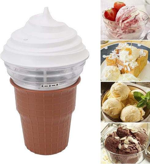 Mrisata 5V DIY Ice Cream Maker Machine Beginner-Friendly Safe ABS PP Material USB Plug in for Homemade Ice Cream Sorbet