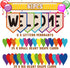 Mixweer 61 Pcs Welcome Back Banner, Boho Bulletin Board Set for Classroom Borders and First Day of School Decor