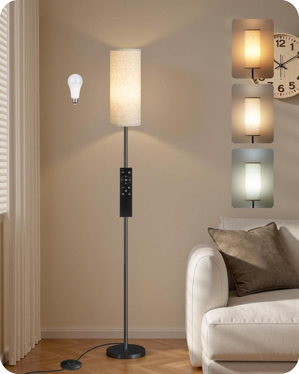 64.4 Dimmable Floor Lamp for Living Room with Remote and Foot Switch,