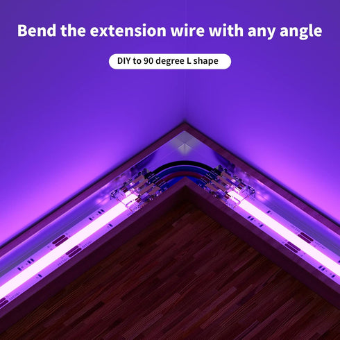 PAUTIX 10mm Connectors for COB RGB LED Strip Lights, 4 Pin, 4pcs Transparent Gapless and 3pcs Dual Ends