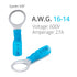 Wirefy 130 PCS Heat Shrink Ring Terminals 3/8" - Blue Eyelet Wire Connectors for 16-14 AWG