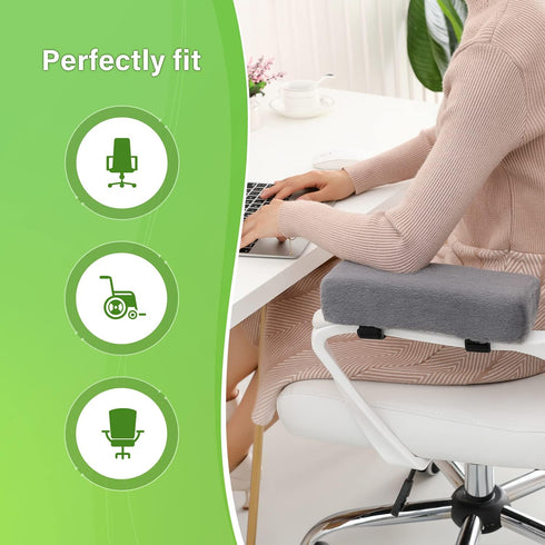 Elbow 2-Piece Set LargeLeaf Plush Dark Gray Office Chair Gaming Chair Armrest Cushions Pillow Pressure Relief of Chair
