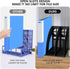 Marte Vanci 2 Pcs Magazine File Holder, Black Plastic Desktop Organizer, Sturdy Vertical 3 Section Folder