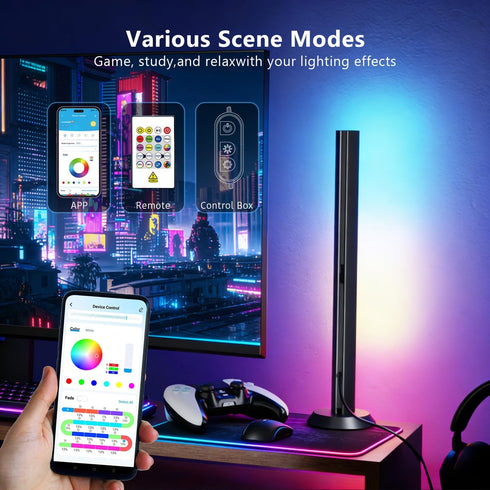 DAYBETTER Gaming Light Bars,RGBICW TV Light Bars,Smart LED Light Bars with Music and Scene Modes,Multiple Placement