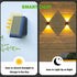 ASLIDECOR Solar Wall Lights, UP and Down Warm White Fence Lighting, Waterproof Deck Step Light for Outdoor
