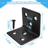 32PCS 192PCS Black L Corner Brackets + Screws, Stainless Steel Corner Braces for Shelves, Heavy Duty Angle Brackets