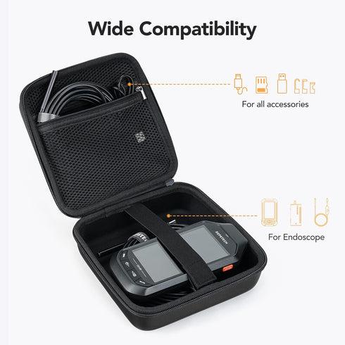 DEPSTECH Original Endoscope Case, Large-Capacity Hardshell Bag for WiFi & USB Scope Cameras, Black
