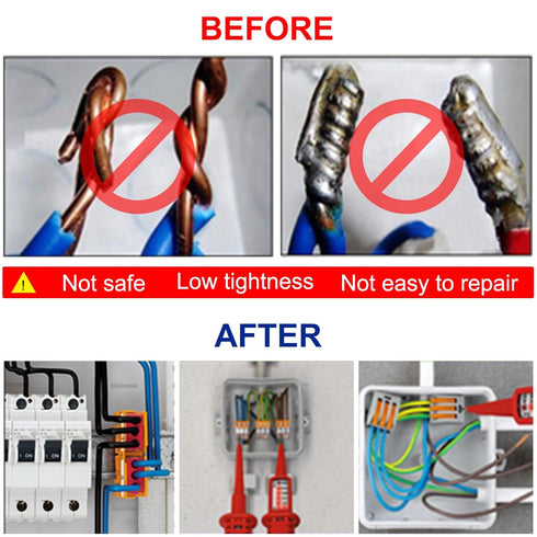 110PCS Compact Wire Connectors, Electrical Connector Blocks, 55pcs 2-Port/45pcs 3-Port/10pcs 5-Port, LJQ-110-US