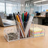 Set 3, YAGELI Clear Acrylic Desk Organizer of Magnetic Modular Pen Holder with Sticky Notes & Paperclip Tray, Aesthetic