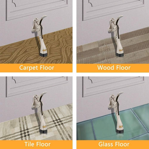 Gotega 4 Packs Kickdown Door Stopper with One Touch Adjustable Height and Rubber Tip, 4 Inches