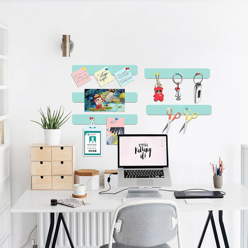 Felt Pin Board Bar Strips Bulletin Board for Home Wall Decoration with Self Adhesive Cork Board and Push Pins