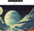 Space Themed Design Mouse Pad, Vibrant Color Travel Mouse Pad for Gaming, Cloth Mouse Pad, 26x21cm