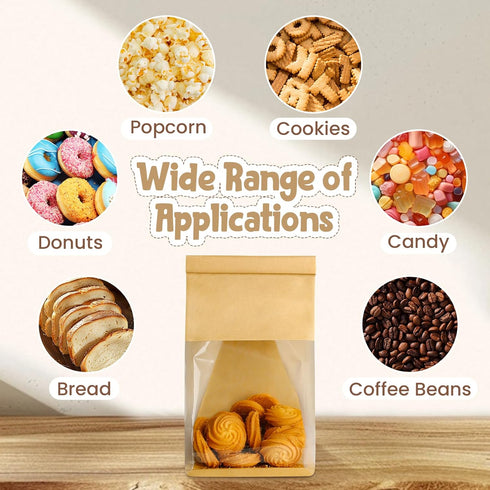 50 10.2 6.3 5.1 Inches Packaging Pcs Bread Bags for Homemade Bread Sourdough, * * Bakery Bags with Window Reusable Tin