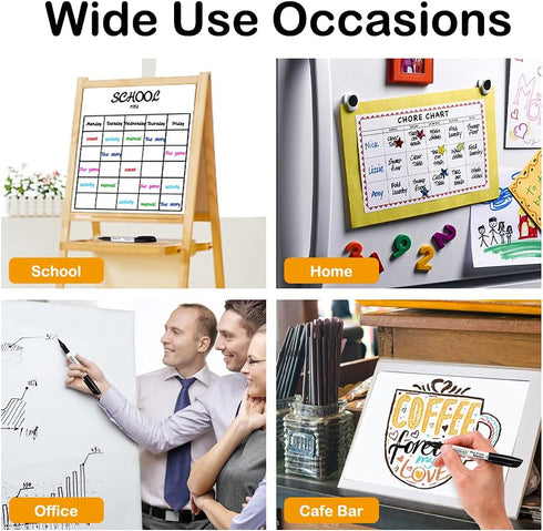 Shuttle Art Wet Erase Markers, 15 Pack Black 1mm Fine Tip, Smudge-Free for Laminated Calendars and Whiteboards