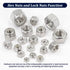 ZQZ 345 Pack 4#40 6#32 8#32 10#24 10#32 12#24 1/4-20 5/16-18 3/8-16 7/16-14 1/2-13, 304 Set SAE Hex Nut & Lock Nuts
