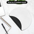 Hsxnam Leather Mouse Pad - Non-Slip Rubber Base, Stitched Edge, Washable Waterproof Round Mousepad, 8.7 inches, White