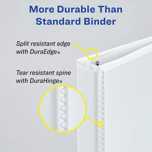 Avery Durable View 3 Ring Binder with 3 Inch Rings, 8 Tab Durable Plastic Binder Dividers, Office Supplies Set