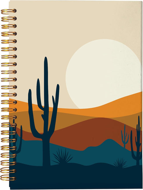 Boho Western Spiral Notebook, Cactus Notebook for School Office Supplies, 5.5x8.3