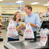 1000 Count 11.5" 6.5" 21", IUI Thank You T-Shirt Plastic Bags, White Grocery Bags with Handles, x x Retail Shopping